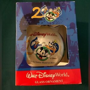 Vintage Walt Disney World 2000 Glass Ornament, Slightly Used